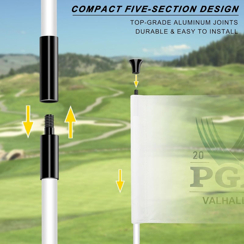 COGOLFING Golf Flagpole - Detachable Design - Ball Retrieval Base - Perfect for Backyard Practice Putting Green, Country Club, Driving Range - 3FT | 6FT in Height Optional - Image 3